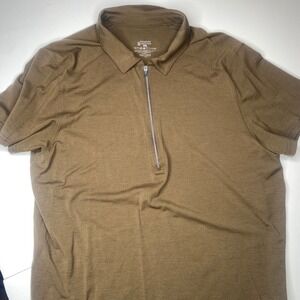 Patagonia Mens Merino Wool Blend Quarter Zip Polo Shirt Size L Brown